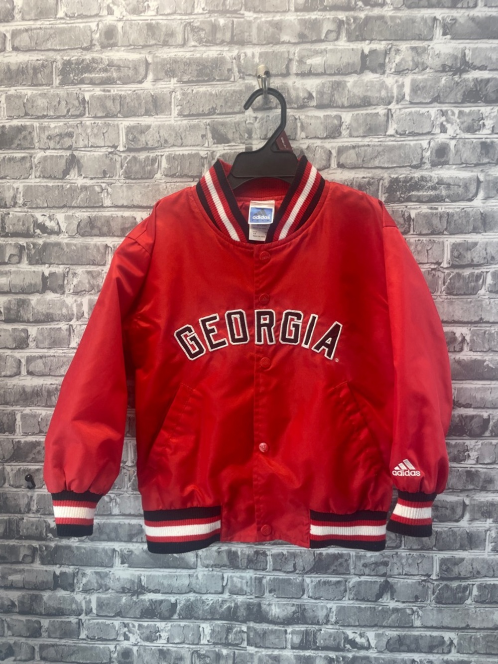 Georgia Bulldogs 
adidas Red Georgia Satin‎ Varsity Jacket